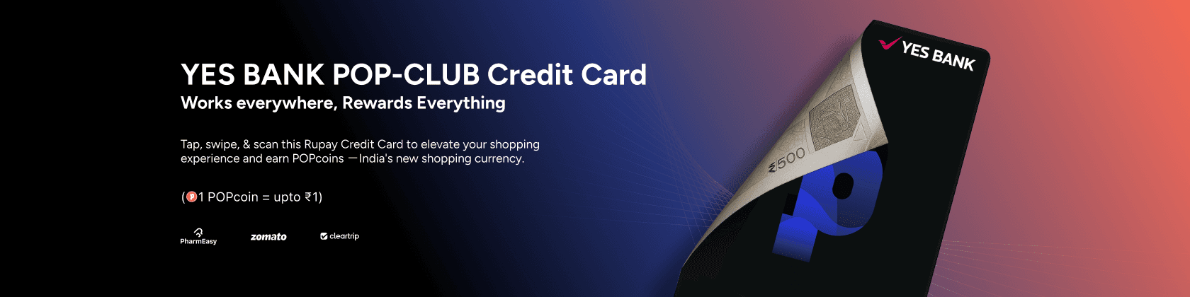 YES Bank POP-Club — YES Bank Lifetime free credit card